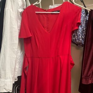 Bright red jump suit. Size M